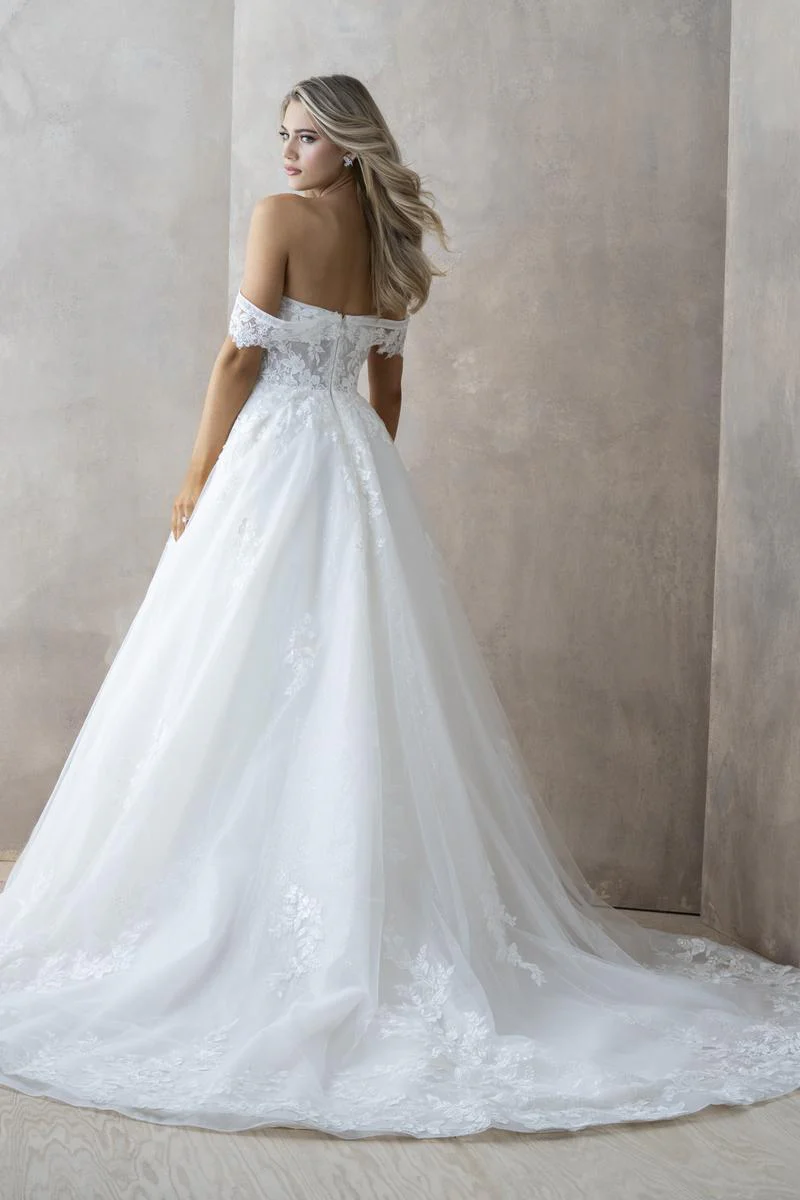 Abella by Allure "Lorena" Off Shoulder Lace Bridal Gown E463 - Image 5