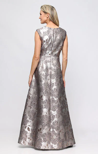 Alex Evening Jacquard Long Evening Dress 8181284 - Image 2