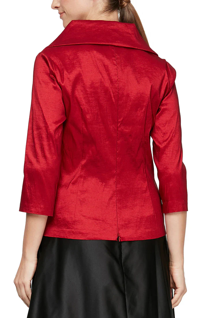 Alex Evenings 3/4 Sleeve Stretch Taffeta Blouse with Tie Waist Detail 8366625 - Image 4