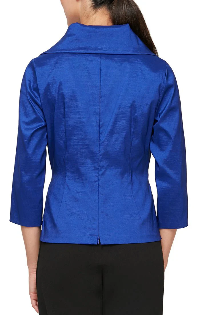 Alex Evenings 3/4 Sleeve Stretch Taffeta Blouse with Tie Waist Detail 8366625 - Image 8