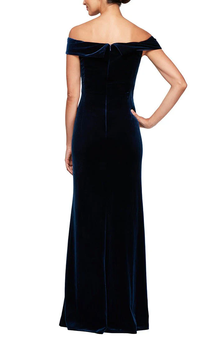 Alex Evenings Velvet Off the Shoulder Evening Gown 81917705 - Image 2
