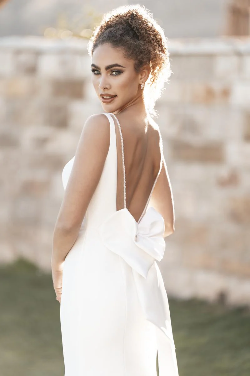 Allure Bridals Fitted Bow Back Mikado Bridal Gown A1258 - Image 5