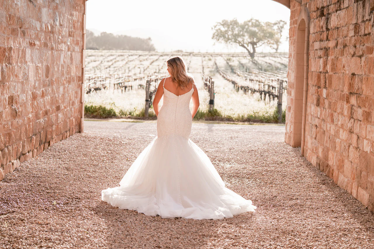 Allure Bridals Fit and Flare Lace Bridal Gown A1260 - Image 9