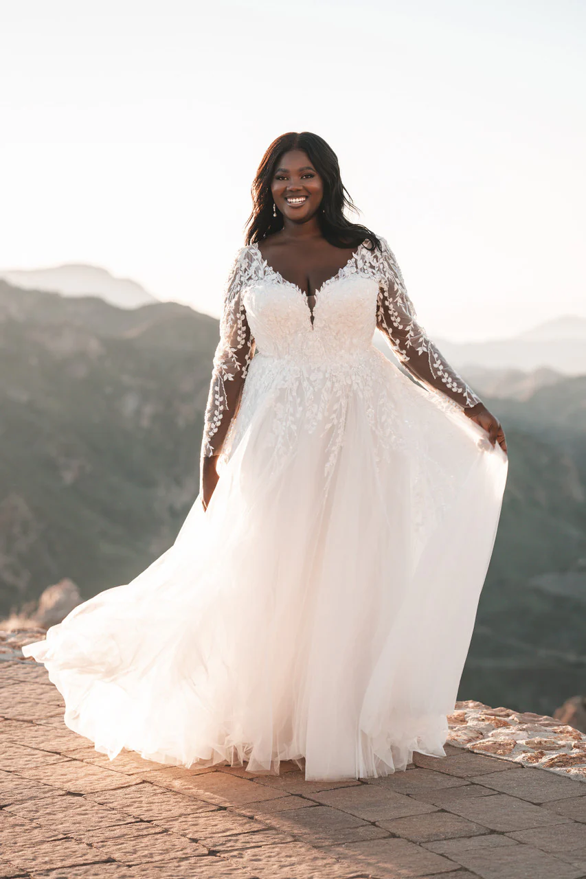 Allure Bridals Long Sleeve Lace Bridal Gown R3708 - Image 7