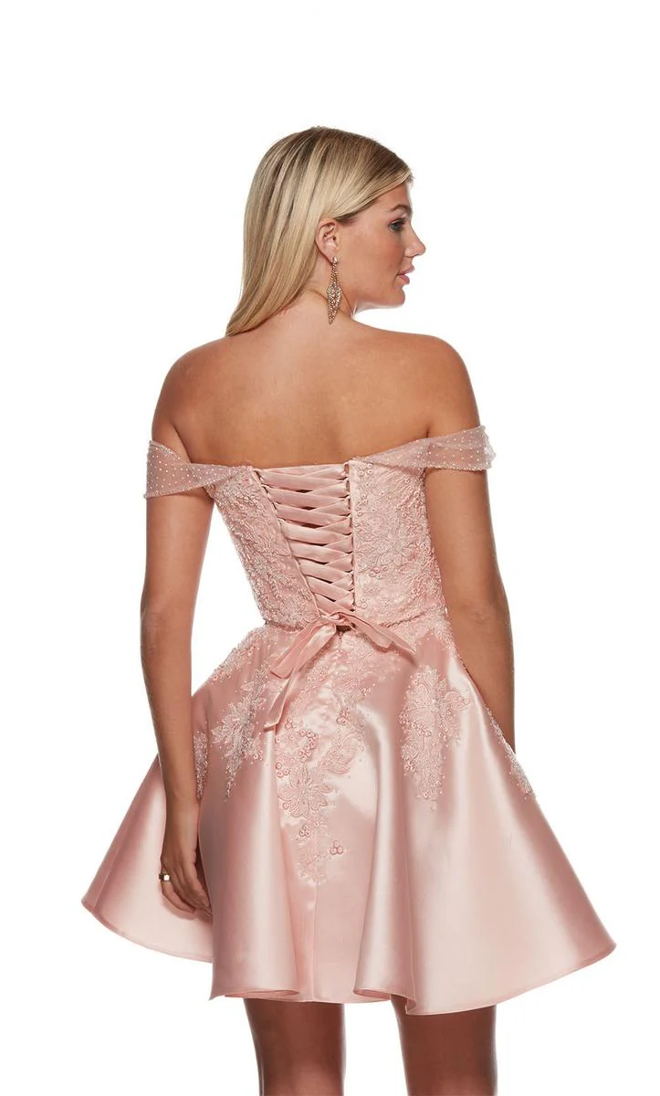 Alyce Paris Mikado Lace Homecoming Dress 3128 - Image 2