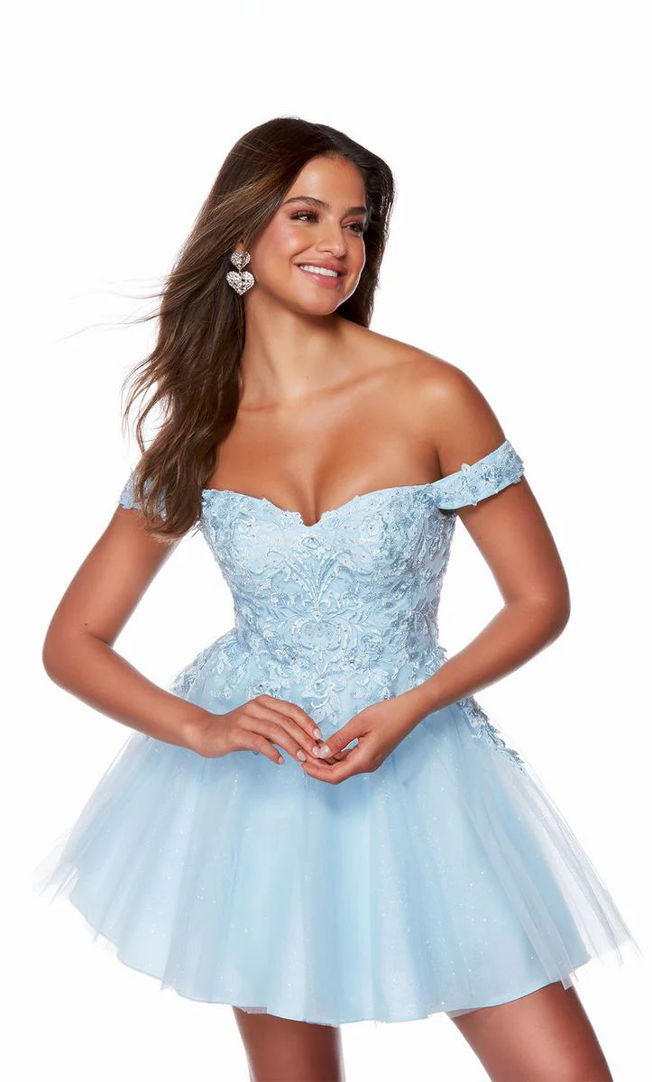 Alyce Lace A-Line Homecoming Dress 3156 - Image 2