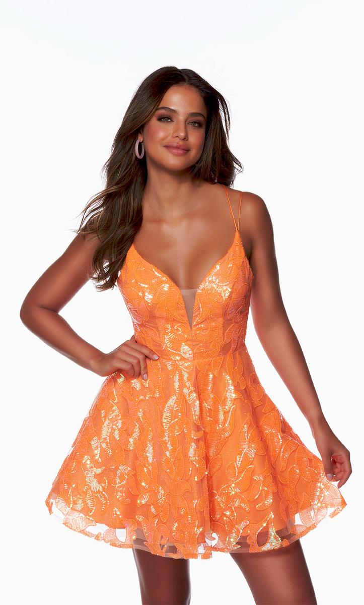 Alyce Paris Sequin A-Line Homecoming Dress 3137 - Image 3