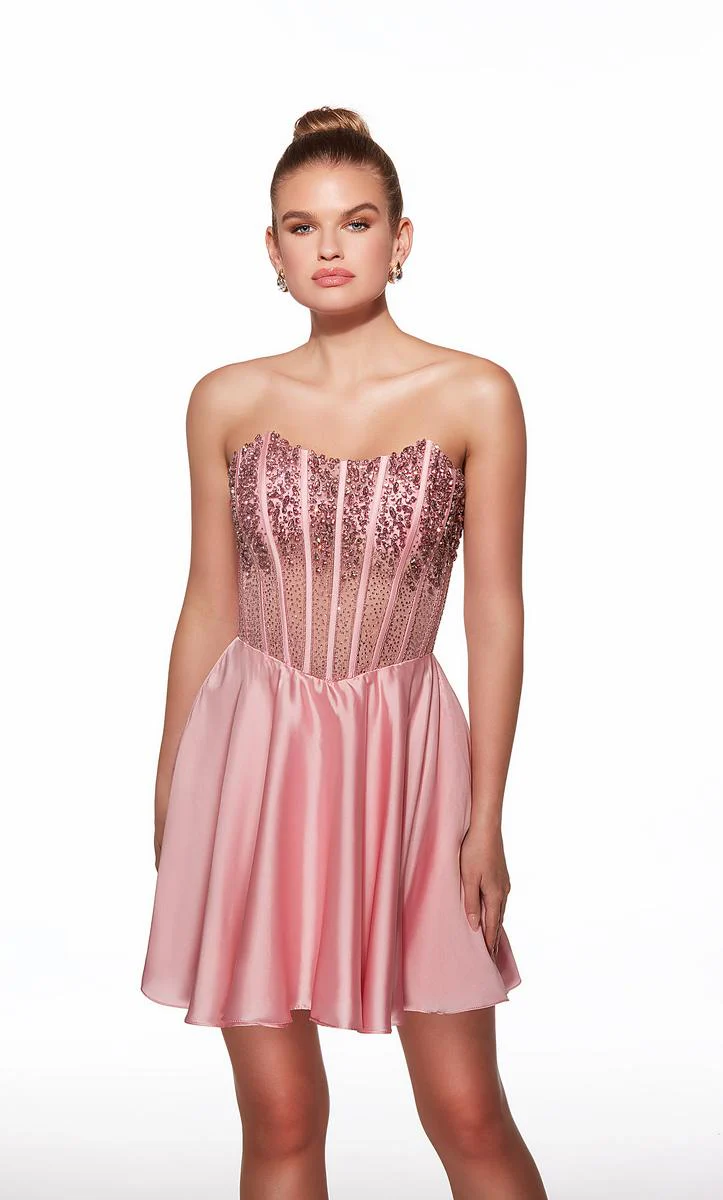 Alyce Paris Sheer Beaded Corset HoCo Dress 40101 - Image 3