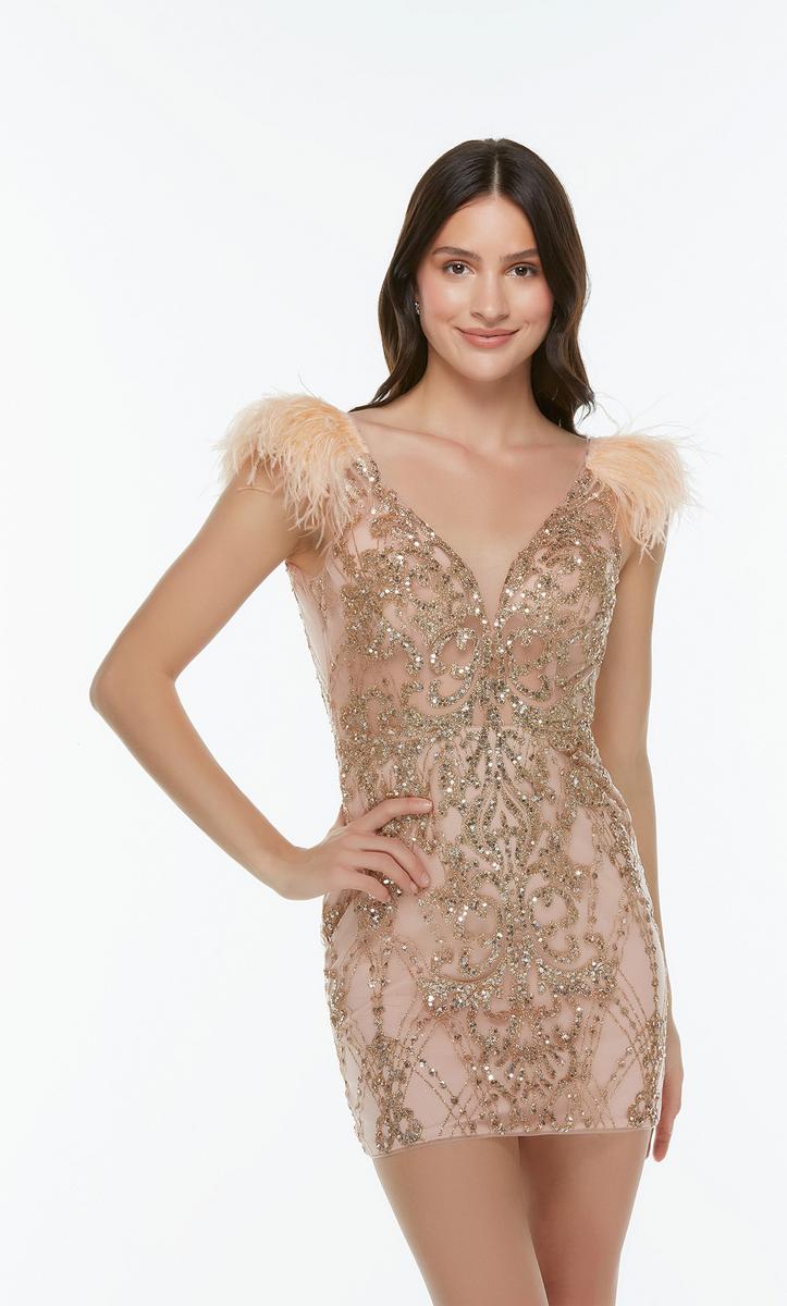Alyce Short Feather Dress 4501 - Image 11