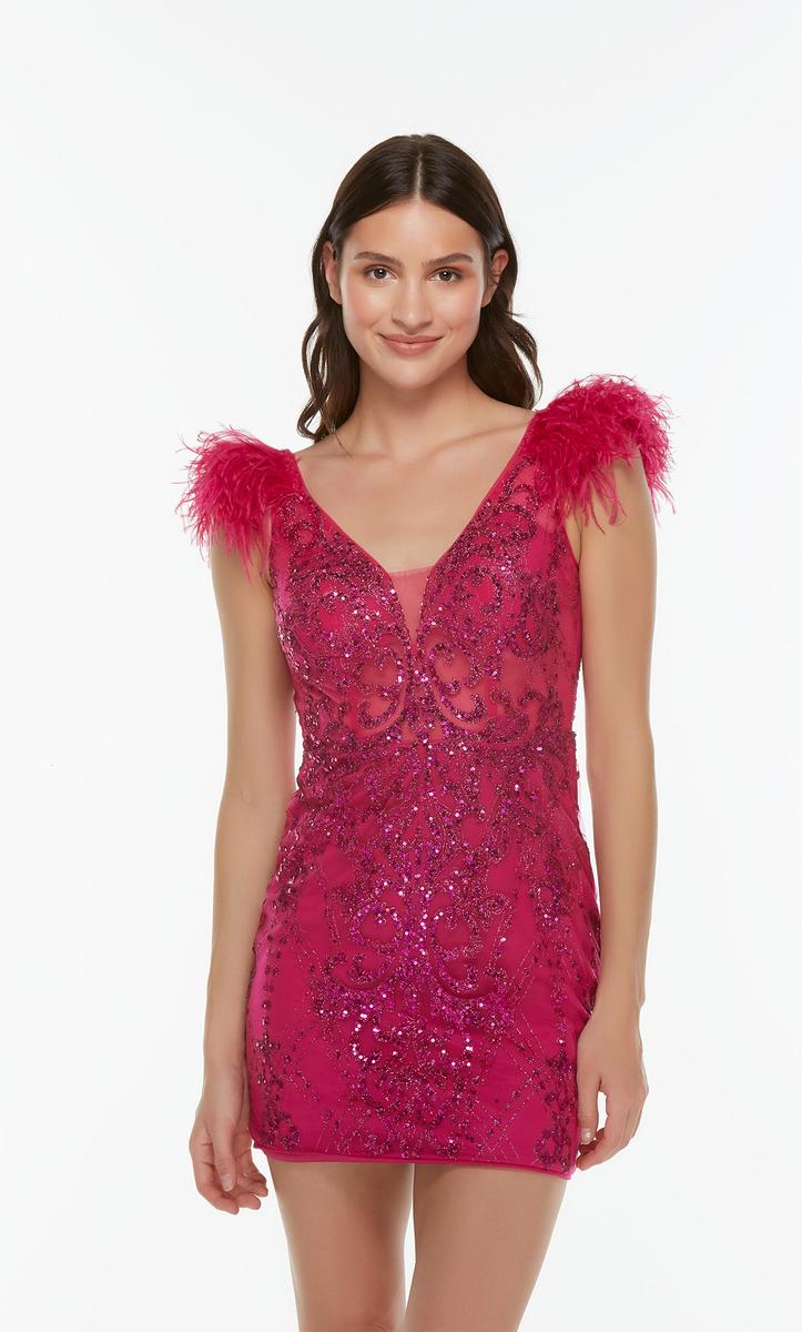 Alyce Short Feather Dress 4501 - Image 12