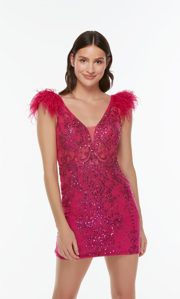 Alyce Short Feather Dress 4501 - Image 13