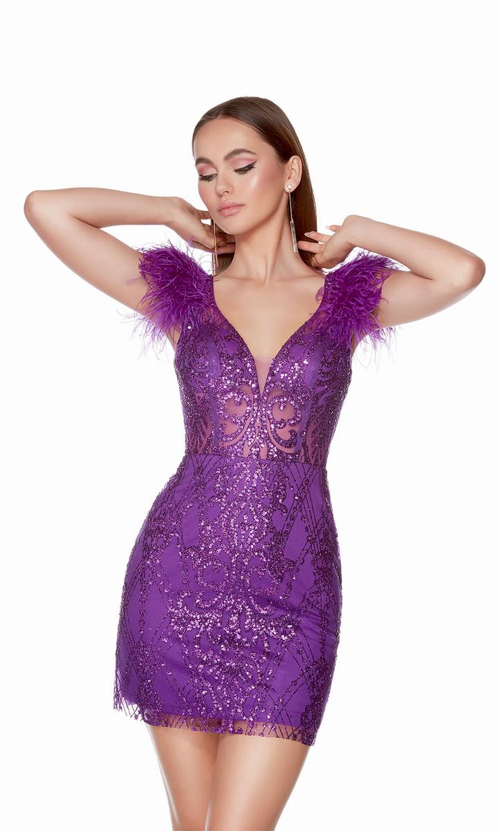 Alyce Short Feather Dress 4501 - Image 14