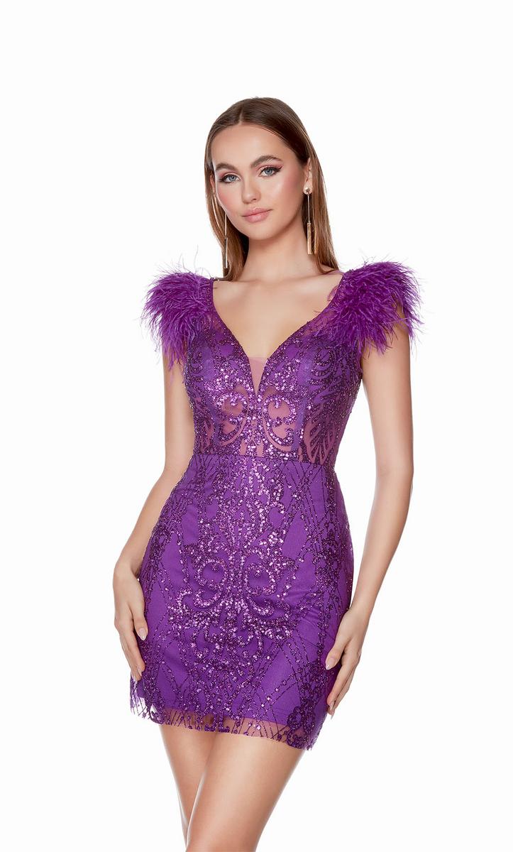 Alyce Short Feather Dress 4501 - Image 16