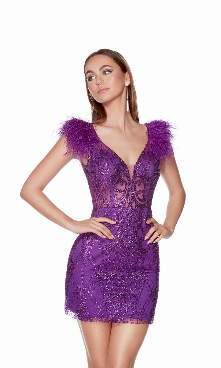 Alyce Short Feather Dress 4501 - Image 17