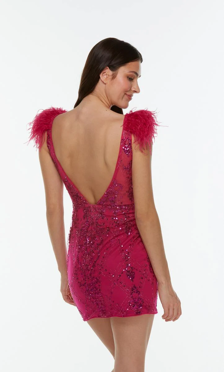 Alyce Short Feather Dress 4501 - Image 4