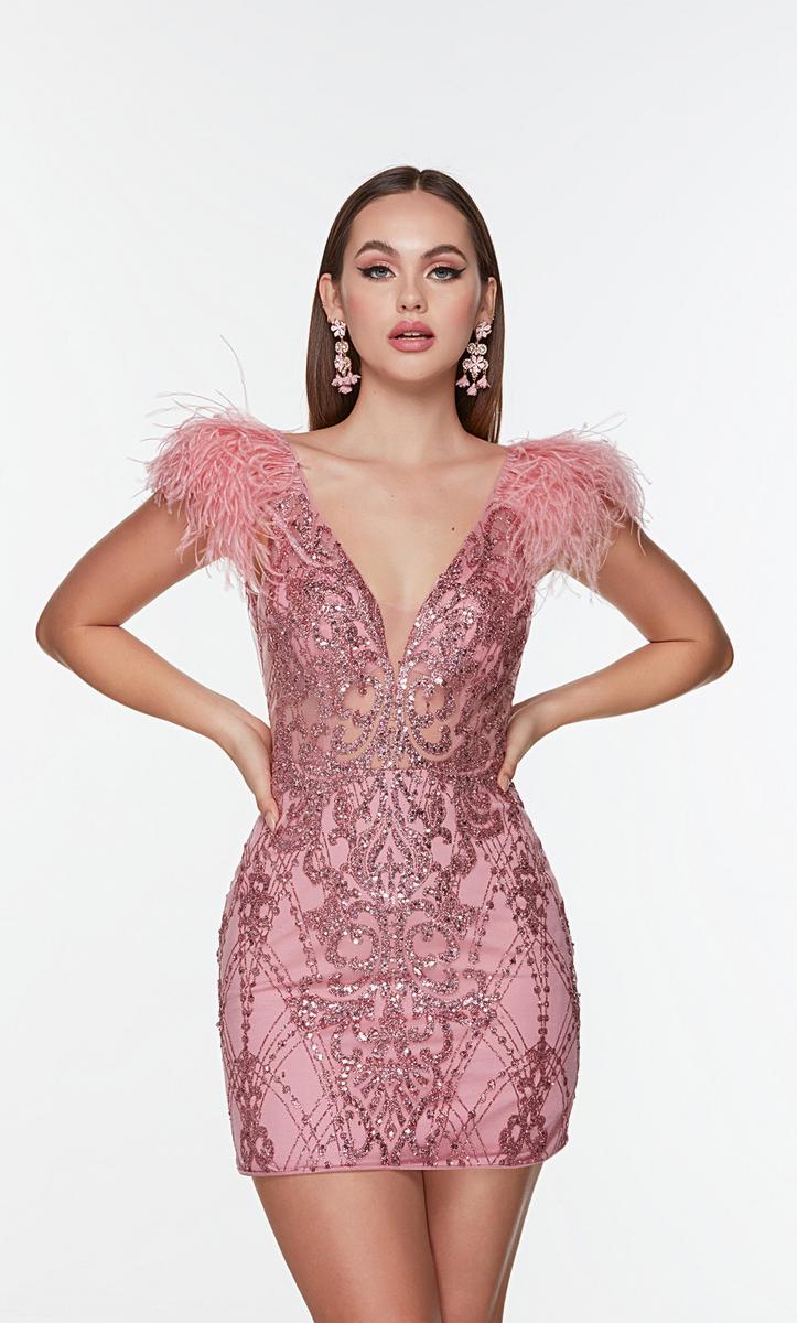Alyce Short Feather Dress 4501 - Image 5