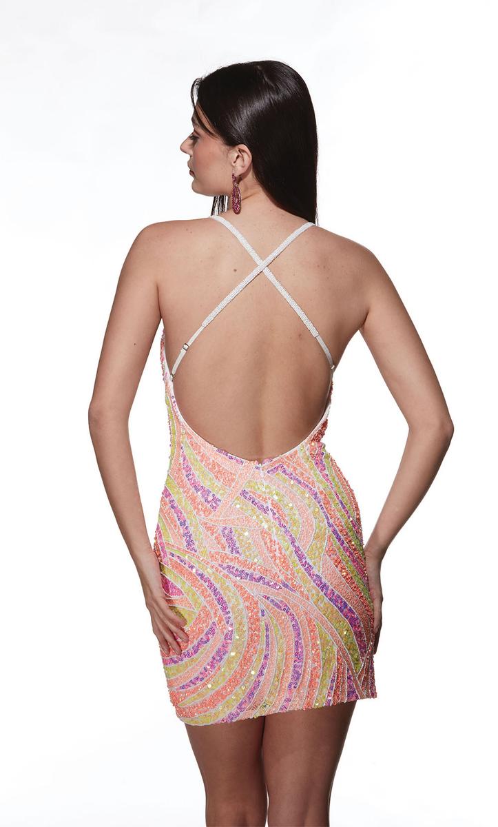 Alyce Paris Sequin Pattern Homecoming Dress 4640 - Image 15