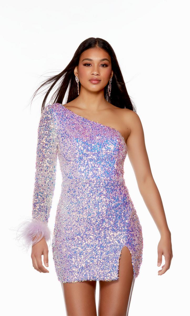 Alyce Paris One Shoulder Sequin HoCo Dress 4752 - Image 9