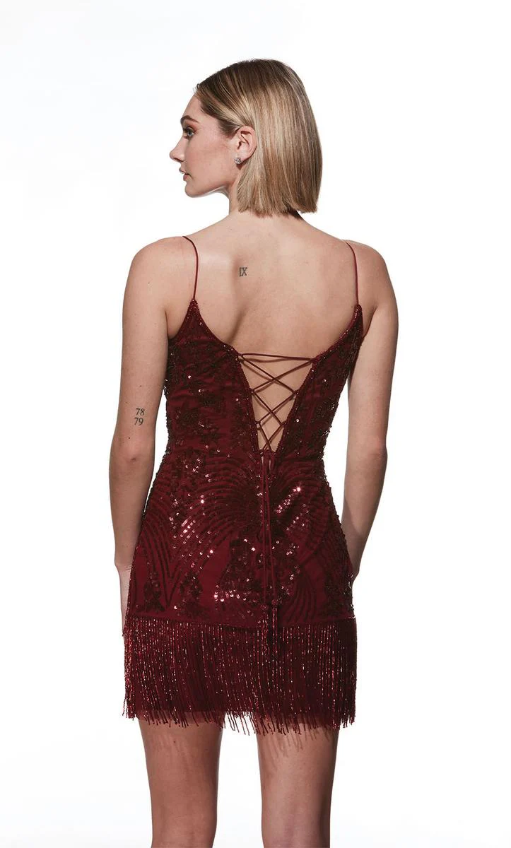 Alyce Paris Plunging Fringe HoCo Dress 4803 - Image 13