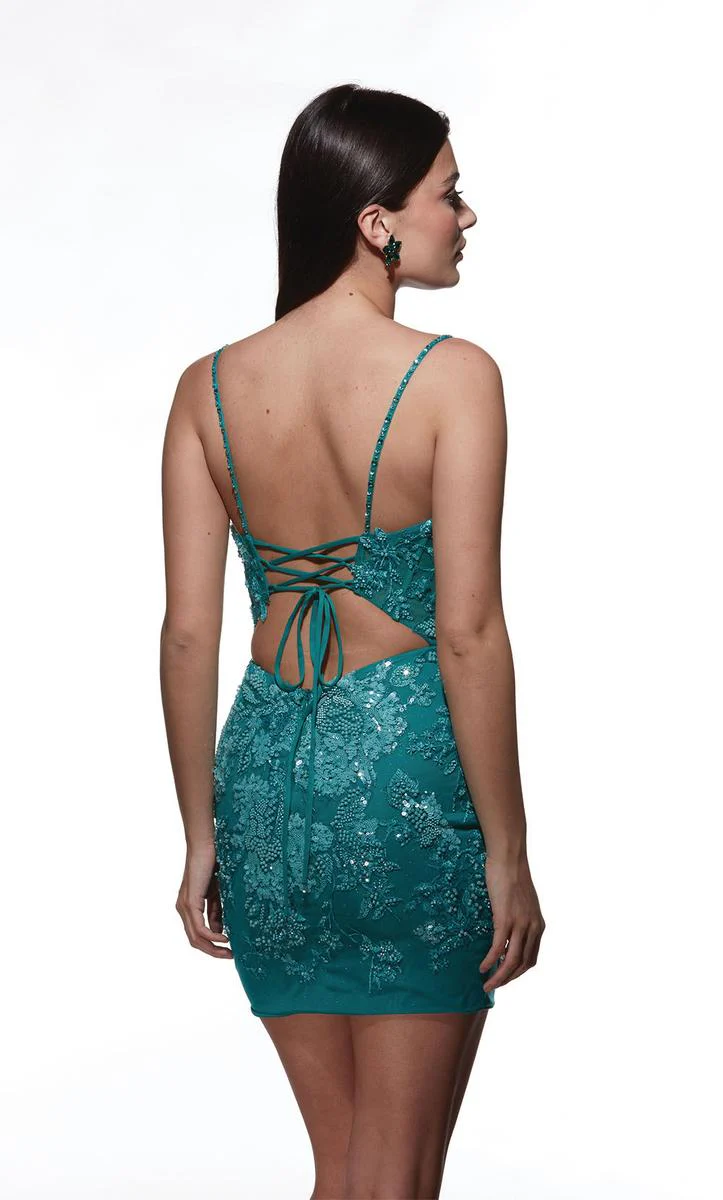 Alyce Paris Beaded Lace Homecoming Dress 4868 - Image 2