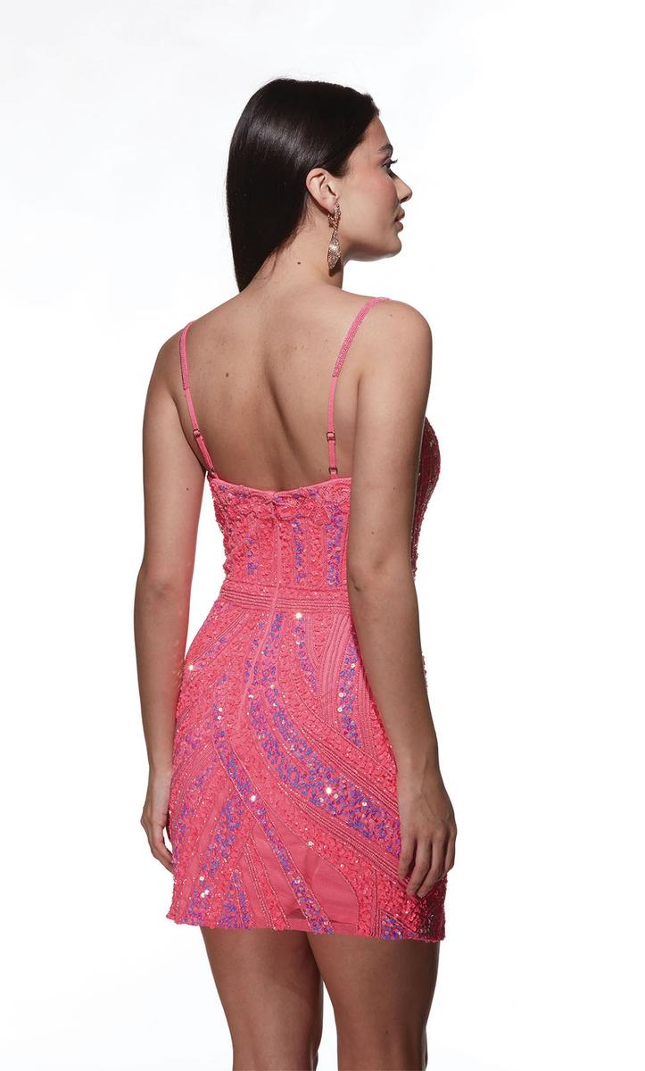 Alyce Paris Plunging Sequin HoCo Dress 4879 - Image 4