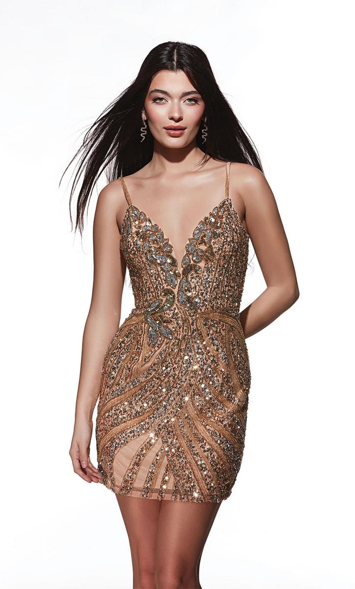 Alyce Paris Plunging Sequin HoCo Dress 4879 - Image 9