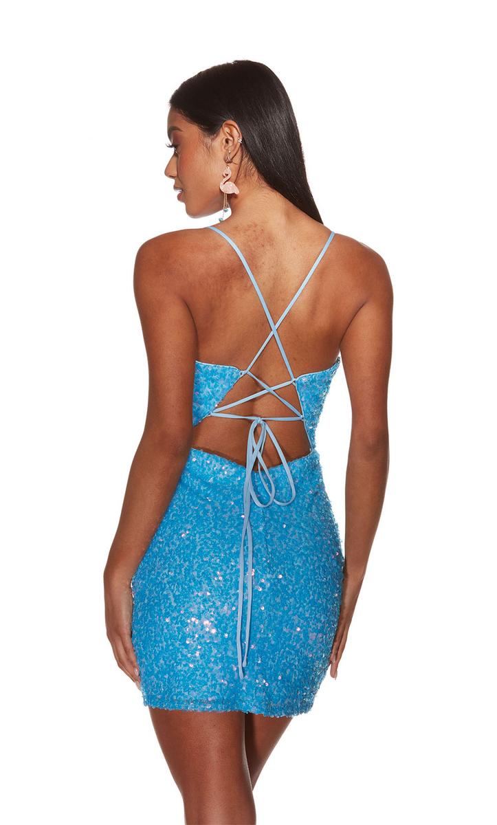 Alyce Paris Sequin Lace-up Back HoCo Dress 4914 - Image 4