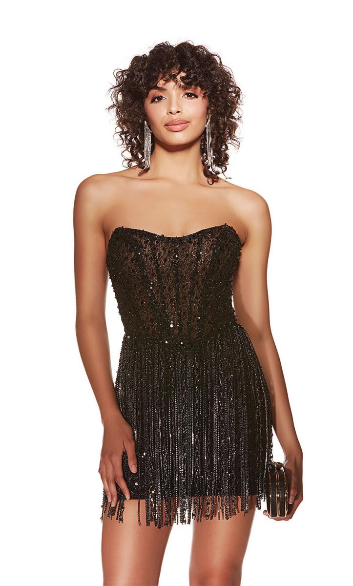 Alyce Paris Corset Fringe Homecoming Dress 4940 - Image 6