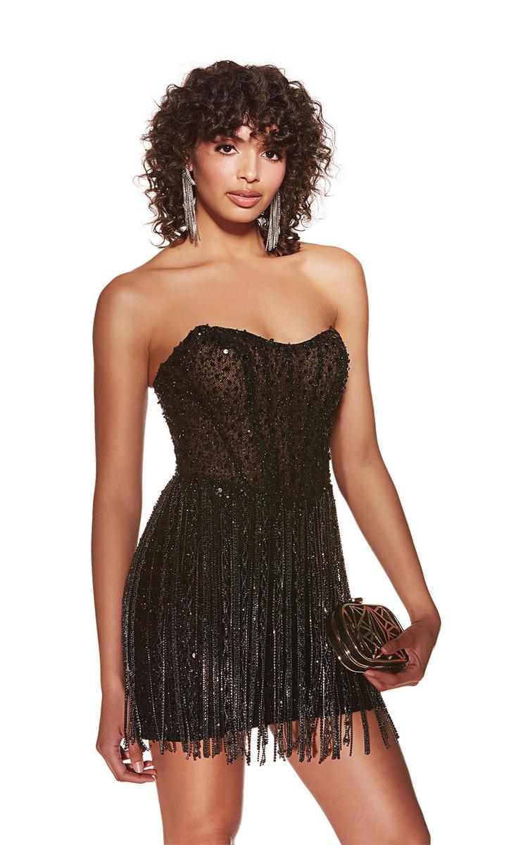 Alyce Paris Corset Fringe Homecoming Dress 4940 - Image 8