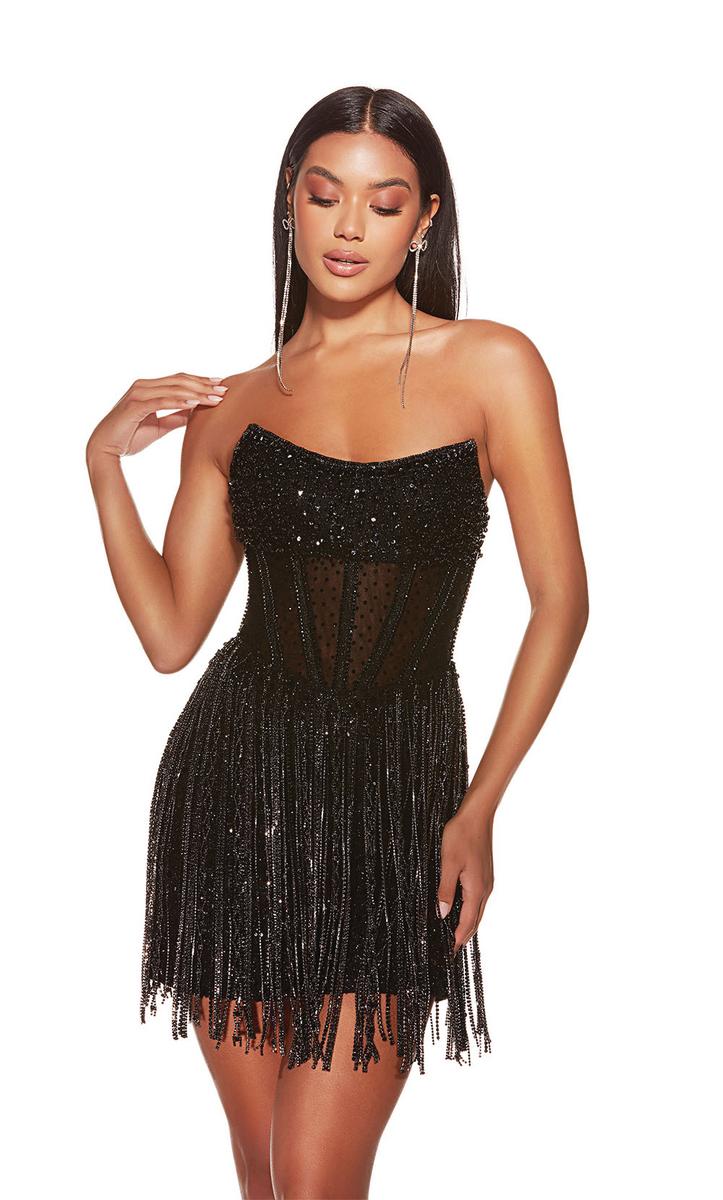 Alyce Paris Corset Fringe Short Homecoming Dress 4941 - Image 10