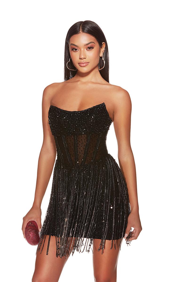 Alyce Paris Corset Fringe Short Homecoming Dress 4941 - Image 6