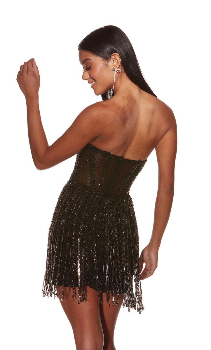 Alyce Paris Corset Fringe Short Homecoming Dress 4941 - Image 7