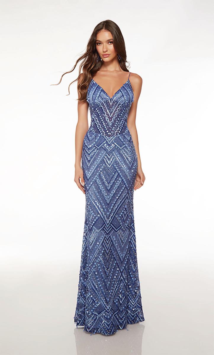 Alyce Geometric Sequin Prom Dress 61609 - Image 3