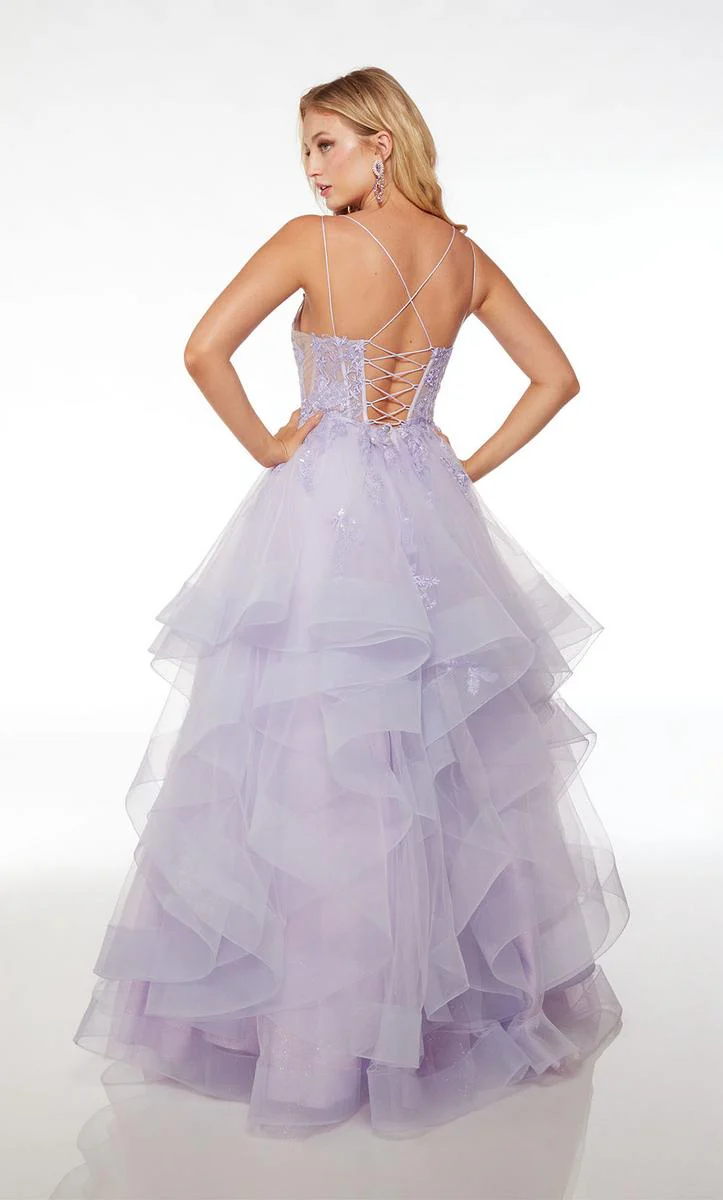 Alyce Paris Tiered Ball Gown Prom Dress 61668 - Image 2