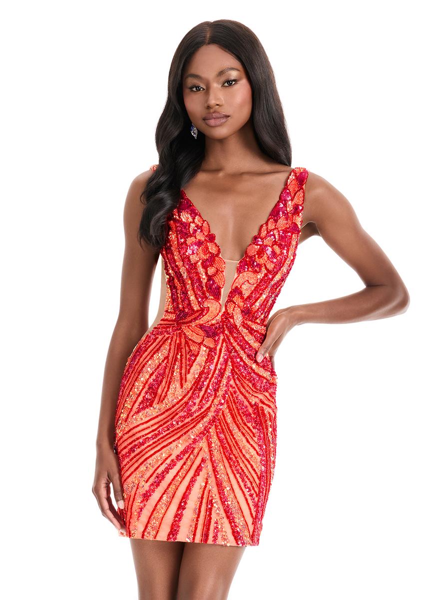 ASHLEYlauren Beaded Homecoming Dress 4893 - Image 7