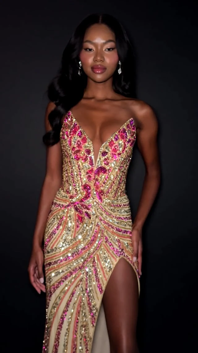 ASHLEYlauren Beaded Strapless Prom Dress 11236 - B - Image 51