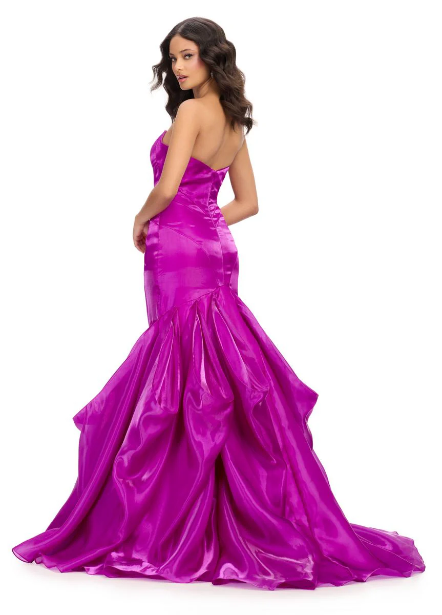ASHLEYlauren Strapless Organza Prom Dress 11733 - Image 6