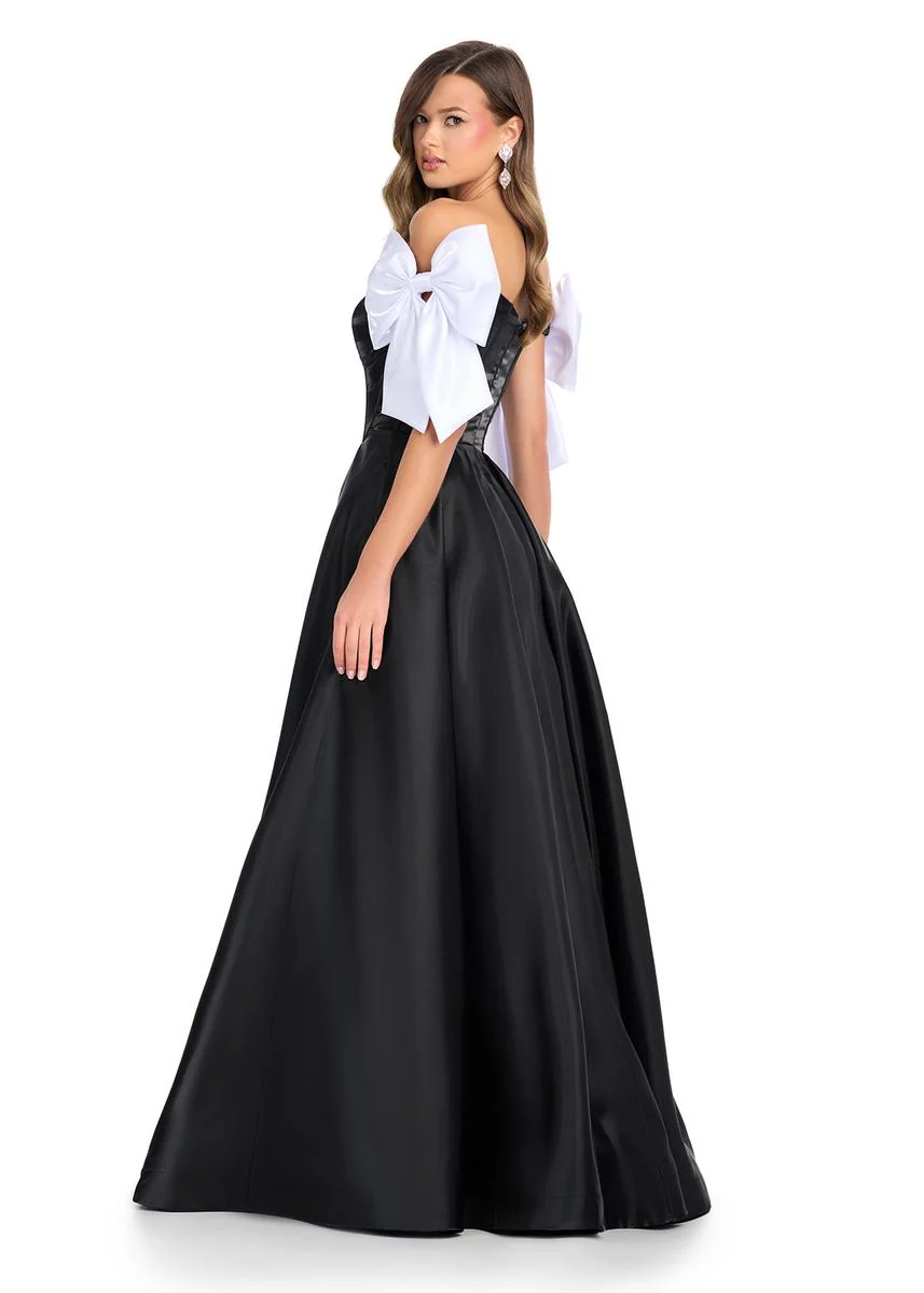 ASHLEYlauren Corset Bow Prom Dress 11871 - Image 4