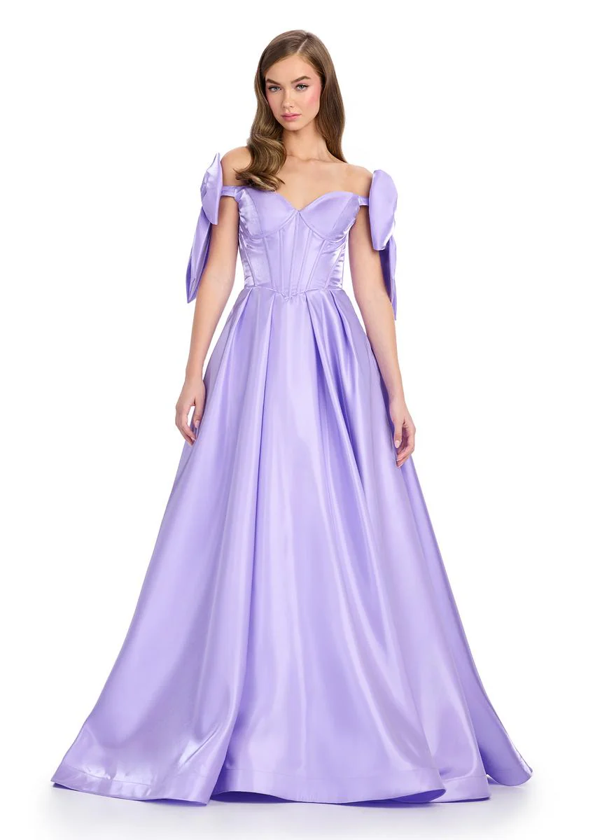 ASHLEYlauren Corset Bow Prom Dress 11871 - Image 9