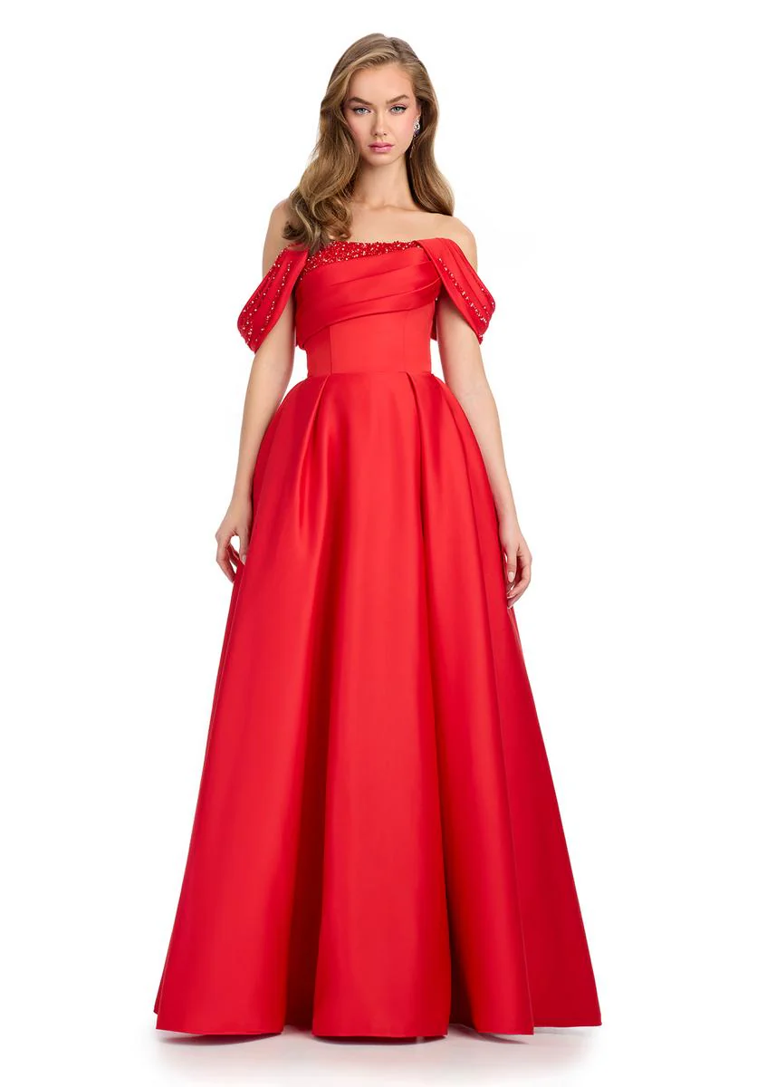 ASHLEYlauren Off the Shoulder Ball Gown 12017