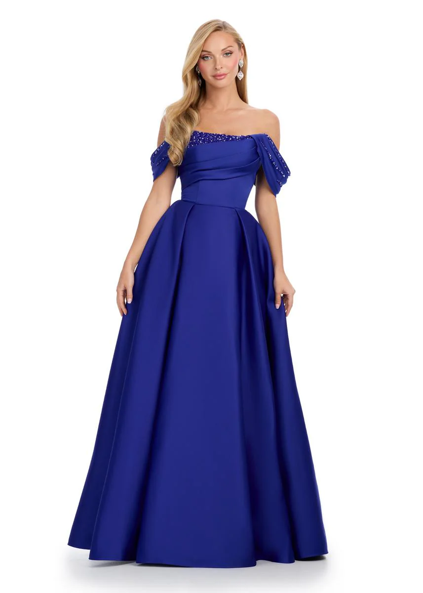 ASHLEYlauren Off the Shoulder Ball Gown 12017 - Image 3