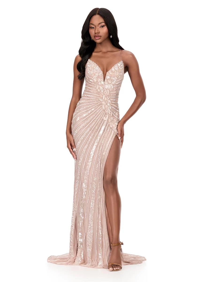 ASHLEYlauren Sequin Lace-up Back Prom Dress 12149 - Image 5