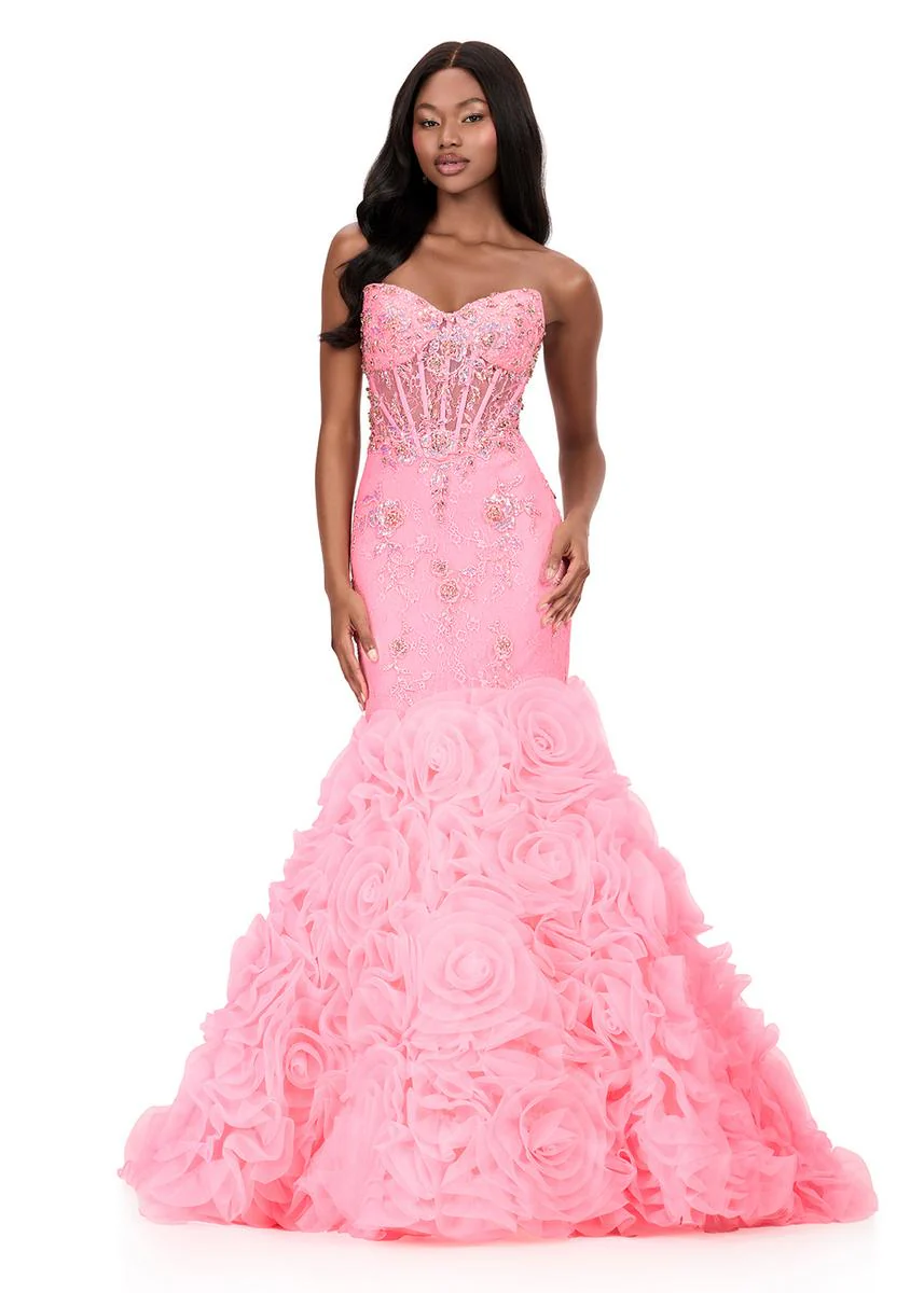 ASHLEYlauren Rosette Mermaid Prom Dress 12170