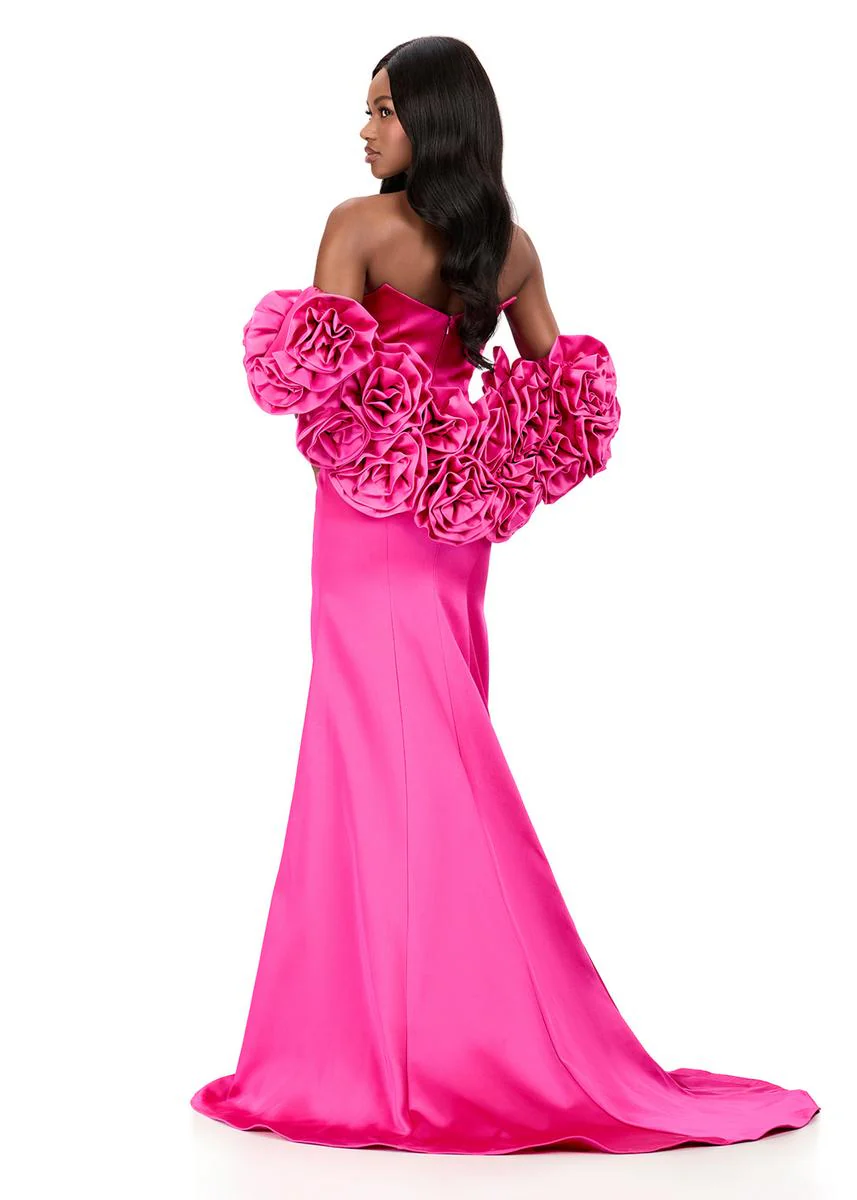 ASHLEYlauren Rosette Cape Prom Dress 12185 - Image 2
