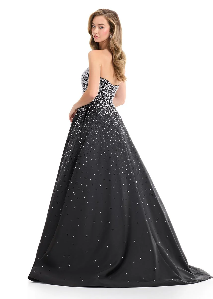 ASHLEYlauren Strapless Pearl Beaded Prom Dress 12192 - Image 10