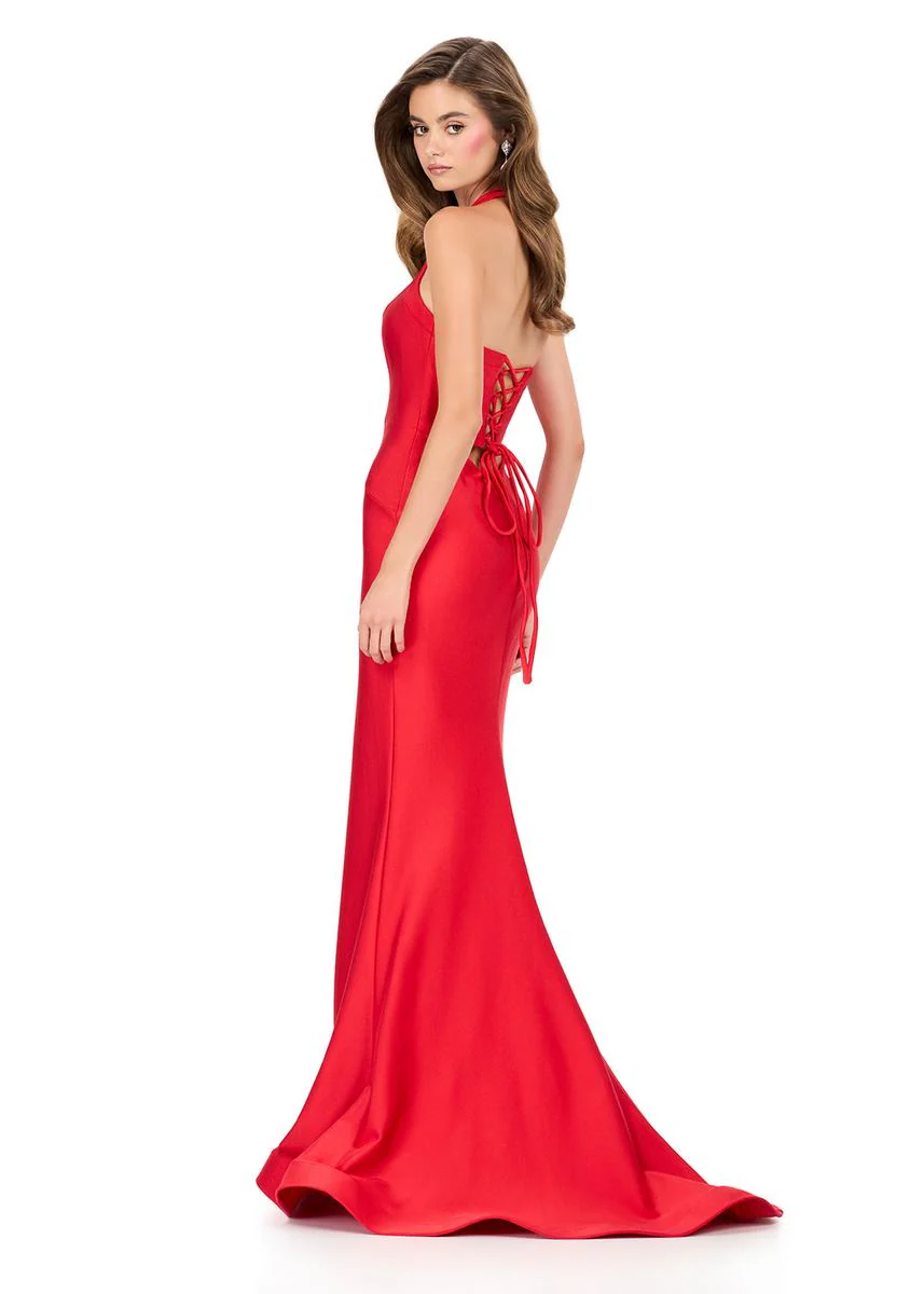 ASHLEYlauren Fitted Halter Prom Dress 12205 - Image 14