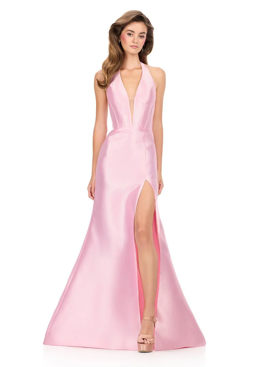 ASHLEYlauren Halter Mikado Prom Dress 12214 - Image 10