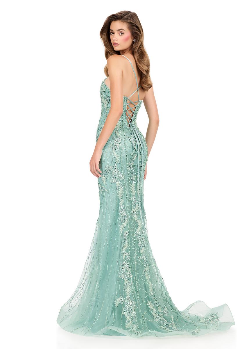 ASHLEYlauren Illusion Overlay Prom Dress 12221 - Image 8