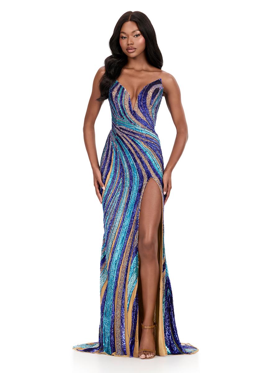 ASHLEYlauren Strapless Beaded Prom Dress 12231 - Image 16