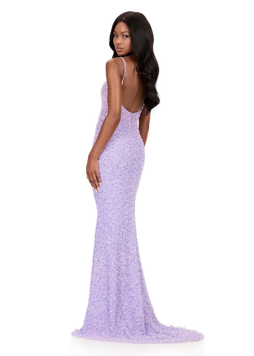 ASHLEYlauren V-Neck Open Back Prom Dress 12244 - Image 8
